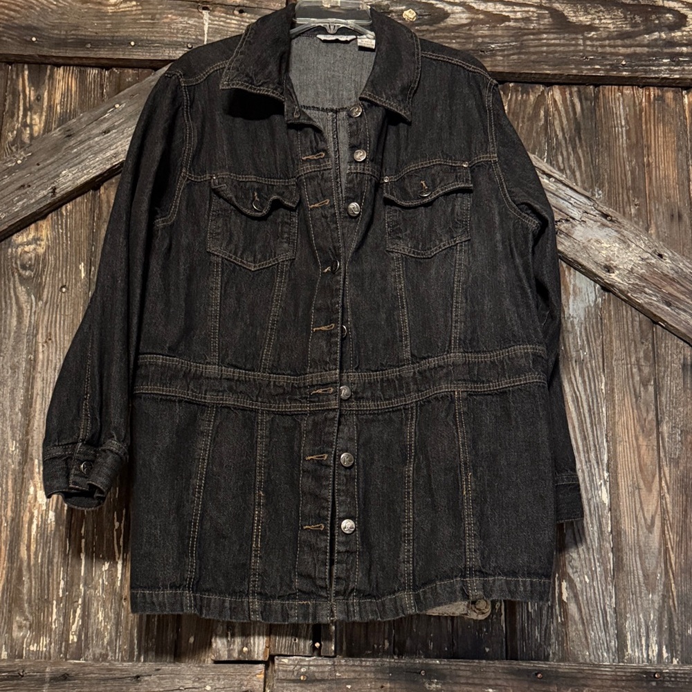 Roaman's Dark Denim Jean Jacket